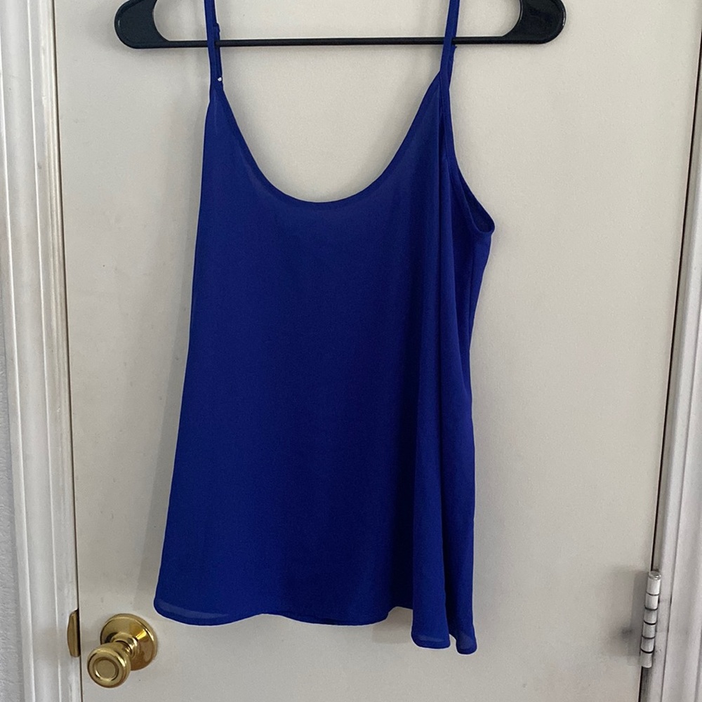 Blue flowy tank